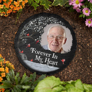Custom Photo I'm Always With You - Memorial Gift For Family, Friends - Personalized Circle Memorial Garden Stone