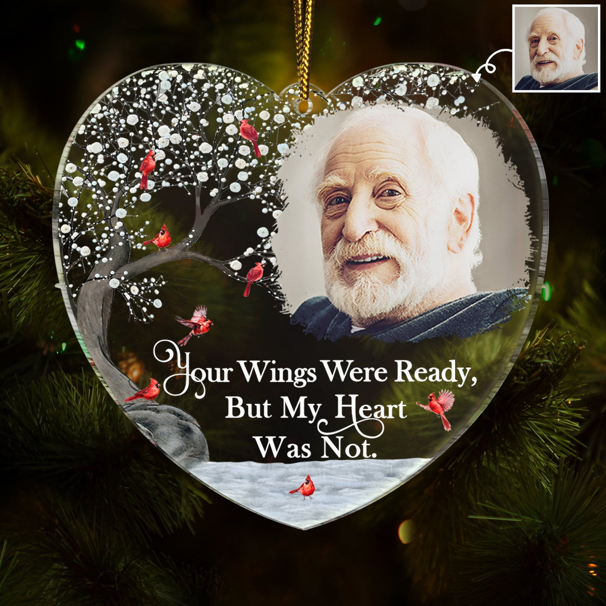 Custom Photo Your Wings Were Ready - Christmas, Memorial Gift For Family, Friends - Personalized Custom Shaped Acrylic Ornament