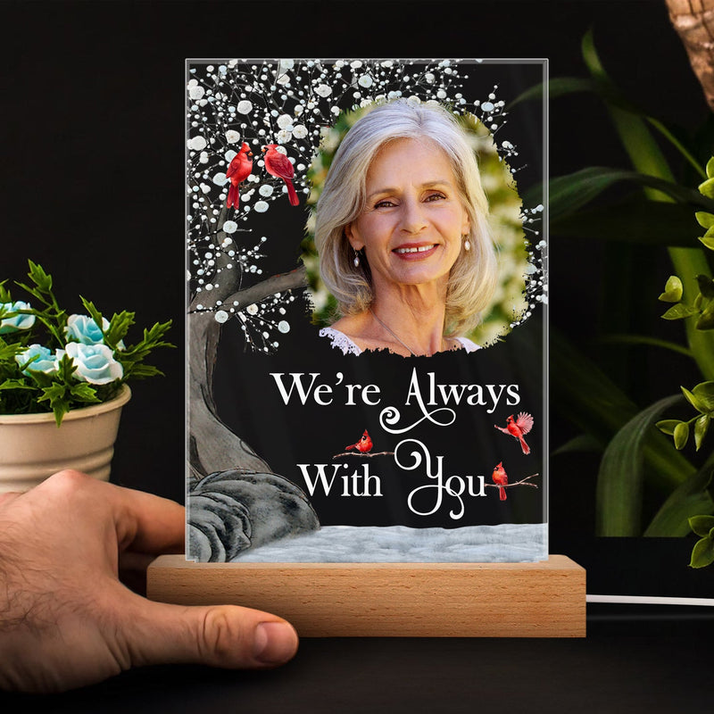Custom Photo When You Miss Me - Loving, Memorial Gift For Family, Siblings, Friends - Personalized 3D Led Light Wooden Base