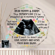 Custom Photo Baby Bump To Daddy Mommy - Holiday, Loving Gift For Mom, Dad, New Parents - Personalized Nonagon Shaped Acrylic Plaque