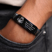 Custom Photo Now You Can Carry Me Too - Gift For Dad, Father, New Parents - Personalized Wristband Bracelet