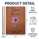 Birth Month Flowers Sketch Letter To My Family - Personalized Leather Journal