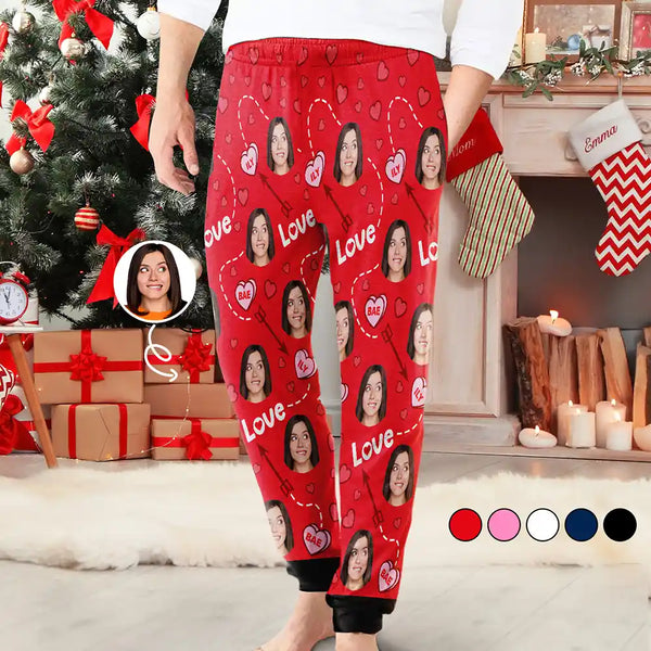 Custom Photo I Love You Bae - Personalized Sweatpants