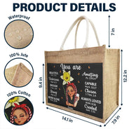 Birth Month Flowers You Are Beautiful Amazing - Personalized Jute Tote Bag
