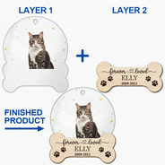 Custom Photo Memorial Forever Loved - Personalized 2-Layered Mix Ornament