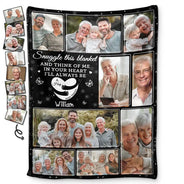 Custom Photo Memorial Think Of Me In Your Heart - Personalized Fleece Blanket, Sherpa Blanket