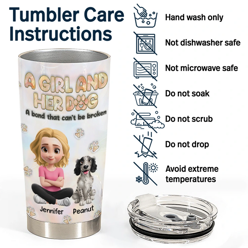 Nacre Effect A Girl And Her Fur Babies - Personalized Tumbler