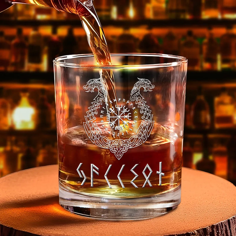 Name In Viking Runes - Personalized Whiskey Glass