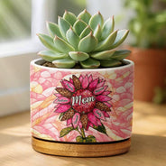 Gift For Grandma,Gift For Mother,Happy - Nana Auntie Mom Family Sunflower - Personalized Ceramic Plant Pot