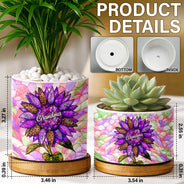 Gift For Grandma,Gift For Mother,Happy - Nana Auntie Mom Family Sunflower - Personalized Ceramic Plant Pot