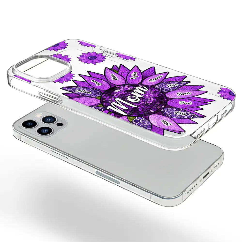 Gift For Grandma, Gift For Mother, Gift For Wife, Happy - Nana Grandma Mom Birth Flowers - Personalized Clear Phone Case
