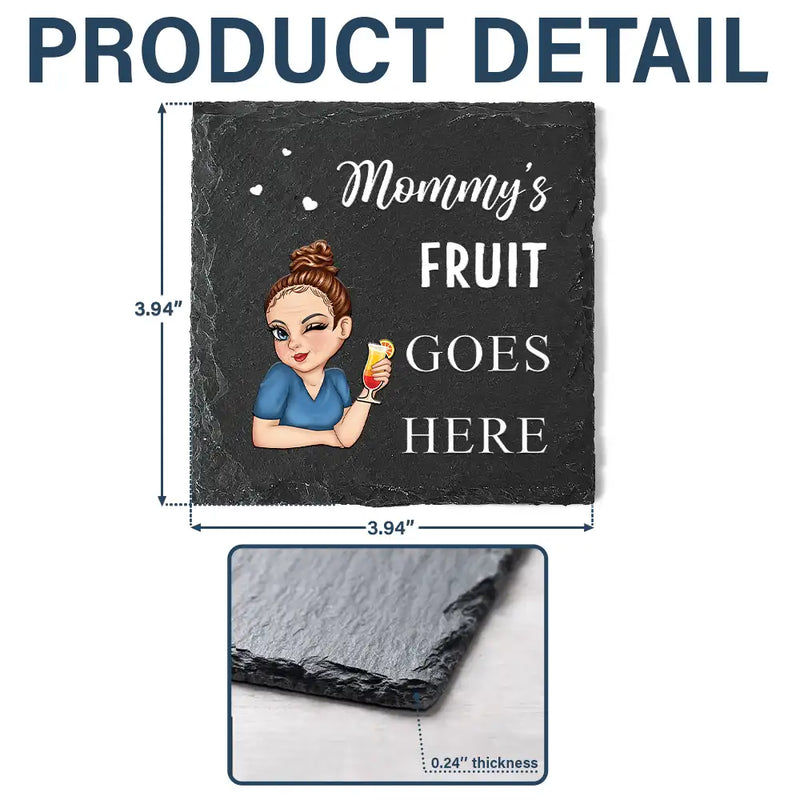 Gift For Mother, Gift For Grandma, Gift For Father, Gift For Grandpa, Love - Nana Papa Drink Goes Here - Personalized Slate Coaster