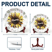 Gift For Grandma, Gift For Mother, Love
- Nana, Mom, Auntie Family Sunflower - Personalized Ceramic Plate