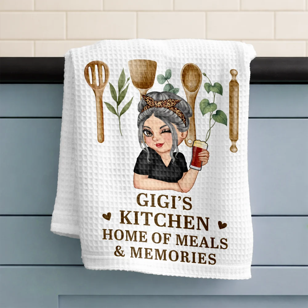 Gift For Mother,Gift For Grandma,Gift For Wife,Happy - Nana's Kitchen Home Of Meals Memories - Personalized Kitchen Towel