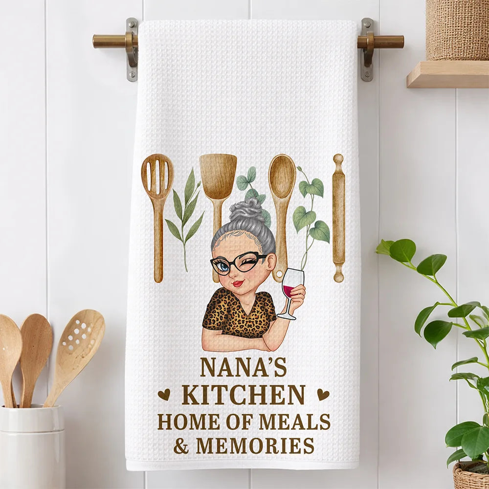 Gift For Mother,Gift For Grandma,Gift For Wife,Happy - Nana's Kitchen Home Of Meals Memories - Personalized Kitchen Towel