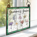 Nana's Garden Full Of Colors Birth Flower Grandkids - Personalized Window Hanging Suncatcher Ornament