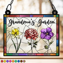 Nana's Garden Full Of Colors Birth Flower Grandkids - Personalized Window Hanging Suncatcher Ornament