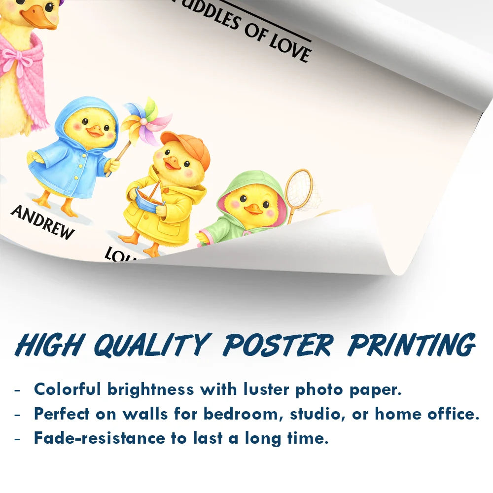 Gift For Grandpa,Gift For Grandma,Gift For Grandparents,Grandma - Grandkids,Love - Nanny's Flock With Puddles Of Love - Personalized Poster