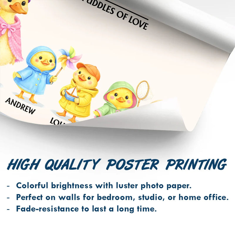 Gift For Grandpa,Gift For Grandma,Gift For Grandparents,Grandma - Grandkids,Love - Nanny's Flock With Puddles Of Love - Personalized Poster