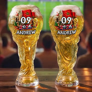 Football (Soccer),Gift For Men,Gift For Yourself,Playful,Summer Soccer Games,Icon - National Flag Soccer Lovers - Personalized Beer Glass