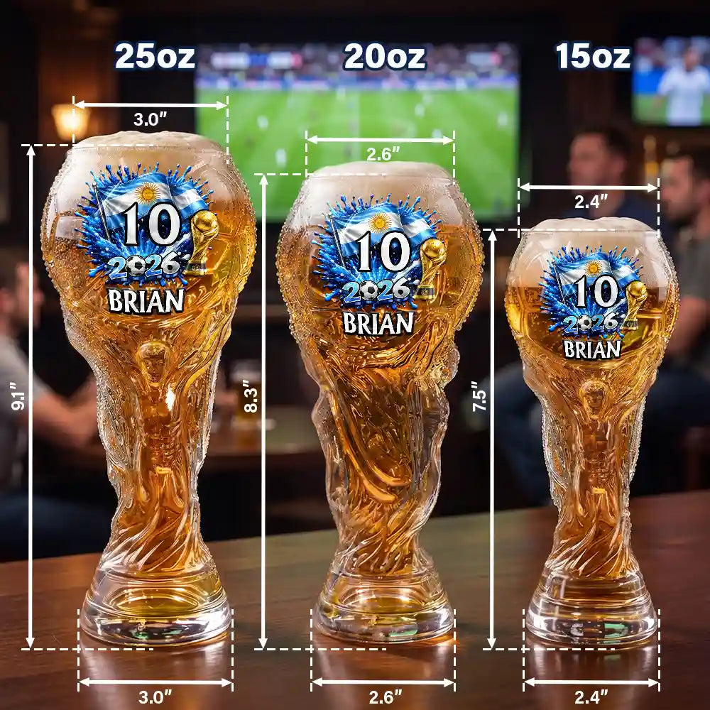 Football (Soccer),Gift For Men,Gift For Yourself,Playful,Summer Soccer Games,Icon - National Flag Soccer Lovers - Personalized Beer Glass