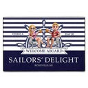 Gift For Couples,Gift For Husband,Gift For Wife,Gift For Boyfriend,Gift For Girlfriend,Happy - Nautical Boat Lovers - Personalized Doormat