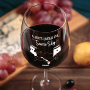 Love,Gift For Bestie,Long Distance,Gift For Sisters,Gift For Sibling,Mom,Daughters,Family - Never Too Far To Drink Together Besties Sisters - Personalized Wine Glass