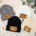 Top Market,Pet Mom,New Baby,Playful,Christmas,Gift For Mother,Pet Lovers,Vector - New Baby Protected By Pets Gift For New Mom New Dad New Baby - Personalized Beanie With Leather Patch