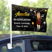 Happy,Graduation,Family,Gift For Daughter,Gift For Grandkids,Vector,Proud - New Graduation Celebration Gifts For Family Friends - Personalized Car Flag