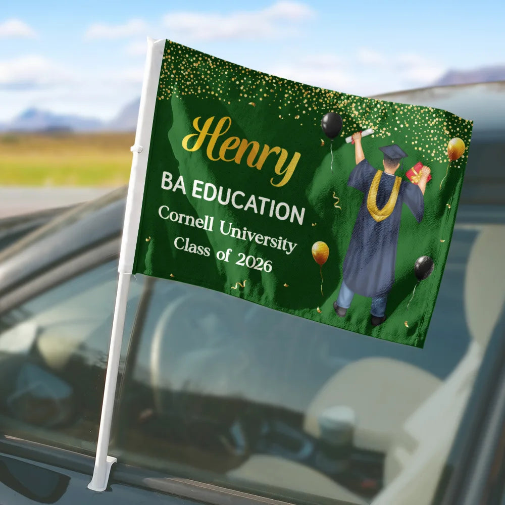 Happy,Graduation,Family,Gift For Daughter,Gift For Grandkids,Vector,Proud - New Graduation Celebration Gifts For Family Friends - Personalized Car Flag