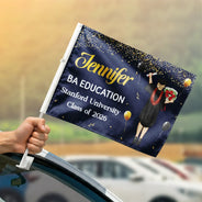 Happy,Graduation,Family,Gift For Daughter,Gift For Grandkids,Vector,Proud - New Graduation Celebration Gifts For Family Friends - Personalized Car Flag