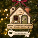 Top Market,Christmas,Married Couple,Gift For Couples,Custom Text,Happy - New Home New Adventures New Memories - Personalized Wooden Ornament With Tag