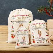 Funny,Christmas,Gift For Kids,Pet Lovers - Nice List Certificate - Personalized Favor Bag