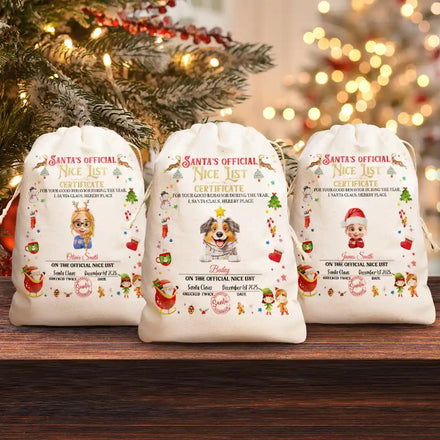 Nice List Certificate - Personalized Favor Bag