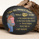 Gift For Couples, Gift For Husband, Gift For Wife, Gift For Boyfriend, Gift For Girlfriend, Happy - No Matter The Hour On The Clock - Personalized Printed Rock