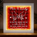 Gift For Mother, Mom - Daughters (Adult), Happy - No Matter Where We Go No Matter What We Do Mother Daughter - Personalized LED Light Flower Shadow Box