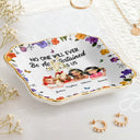 Gift For Bestie,Gift For Sisters,Happy - No One Will Ever Be As Entertained By Us As Us 3D Bestie - Personalized Lace Square Jewelry Dish