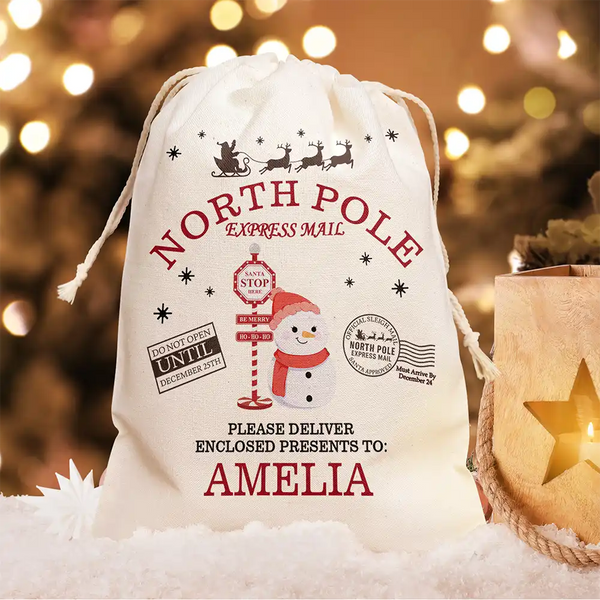 Gift For Kids, Family, Christmas - North Pole Express Mail - Personalized Favor Bag