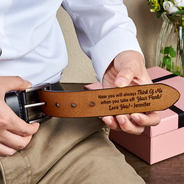 Now You Will Always Think Of Me - Funny Gift For Husband, Boyfriend From Wife, Girlfriend - Personalized Engraved Leather Belt