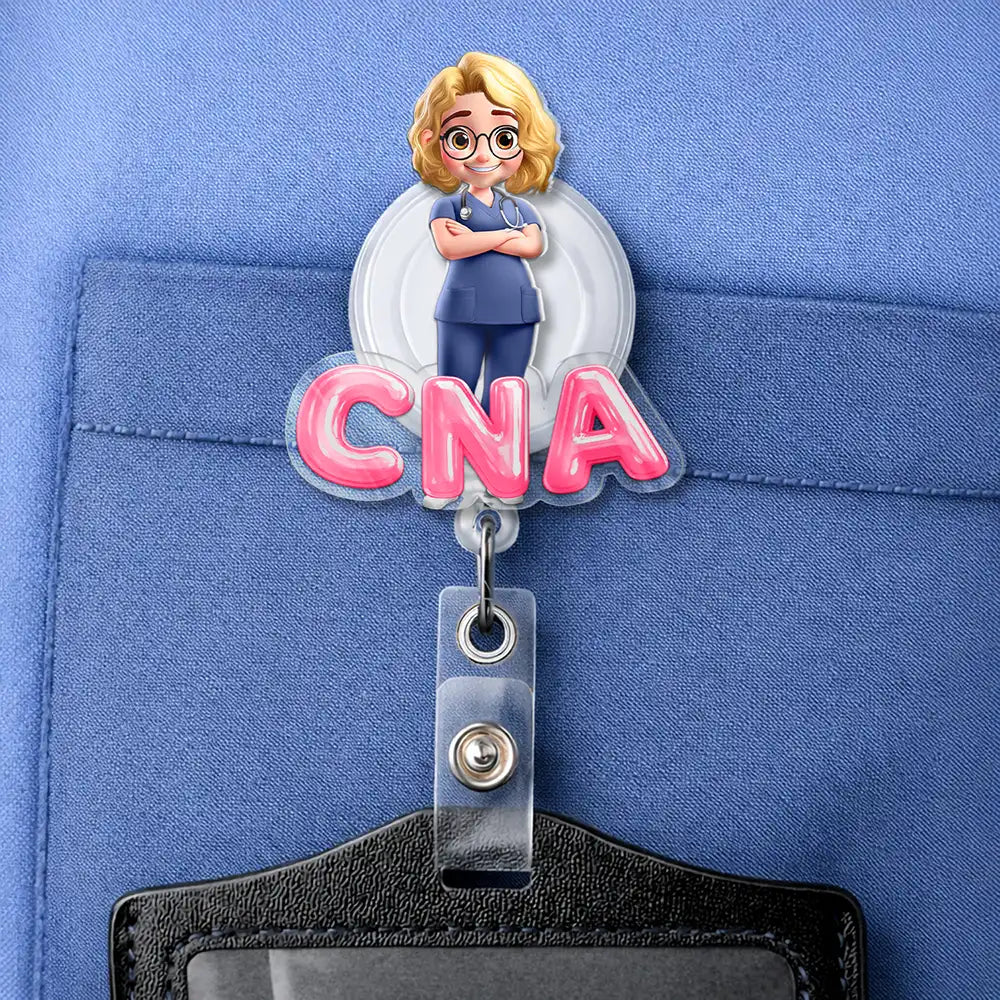 Nurse,Happy - Nurse 3D Effect Custom Name And Job Title - Personalized Badge Reel