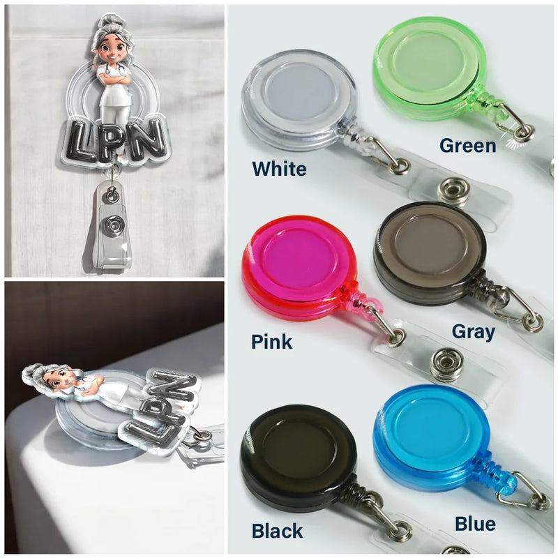 Nurse,Happy - Nurse 3D Effect Custom Name And Job Title - Personalized Badge Reel