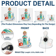 Happy,Nurse,Gift For Yourself - Nurse Happy On The Road - Personalized Acrylic Car Vent Clip