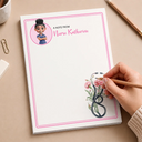 Nurse,Proud,Vector - Nurse Birth Flower Note - Personalized Notepad