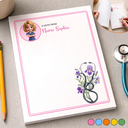 Nurse,Proud,Vector - Nurse Birth Flower Note - Personalized Notepad