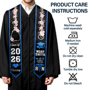 Graduation,Happy - Nursing Flower Graduation - Personalized Stoles