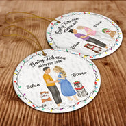 Dog Parents To Human Parents Baby Expecting - Personalized Circle Ceramic Ornament