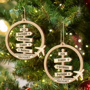 Travel Couple Goal, Destination Of All Year - Personalized Custom Shaped Wooden Ornament