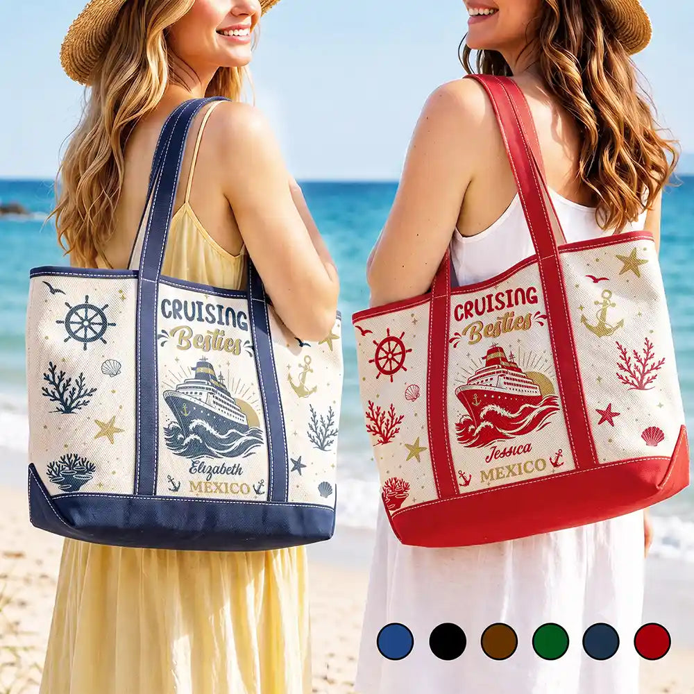 Oh Ship It's A Girls Trip - Personalized Fabric Tote Bag