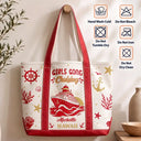 Gift For Bestie, Icon, Happy - Oh Ship It’s A Girls Trip - Personalized Fabric Tote Bag