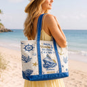 Gift For Bestie, Icon, Happy - Oh Ship It’s A Girls Trip - Personalized Fabric Tote Bag